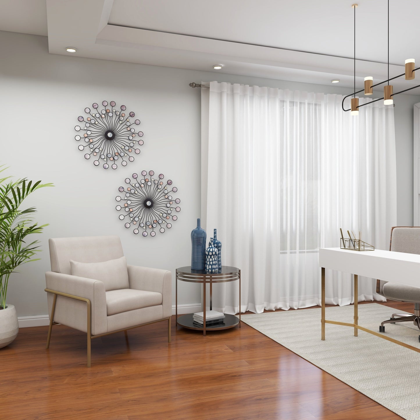 Decorazione da parete in metallo astratto