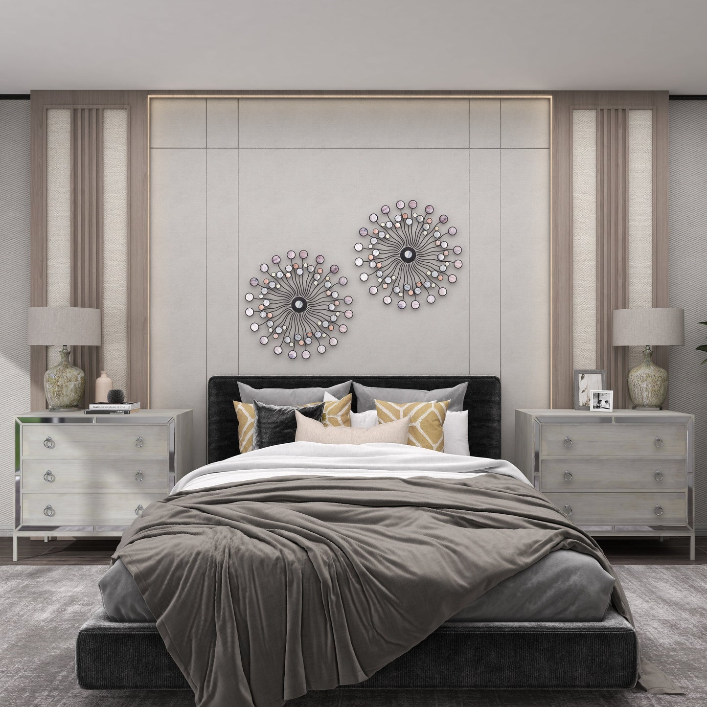 Decorazione da parete in metallo astratto