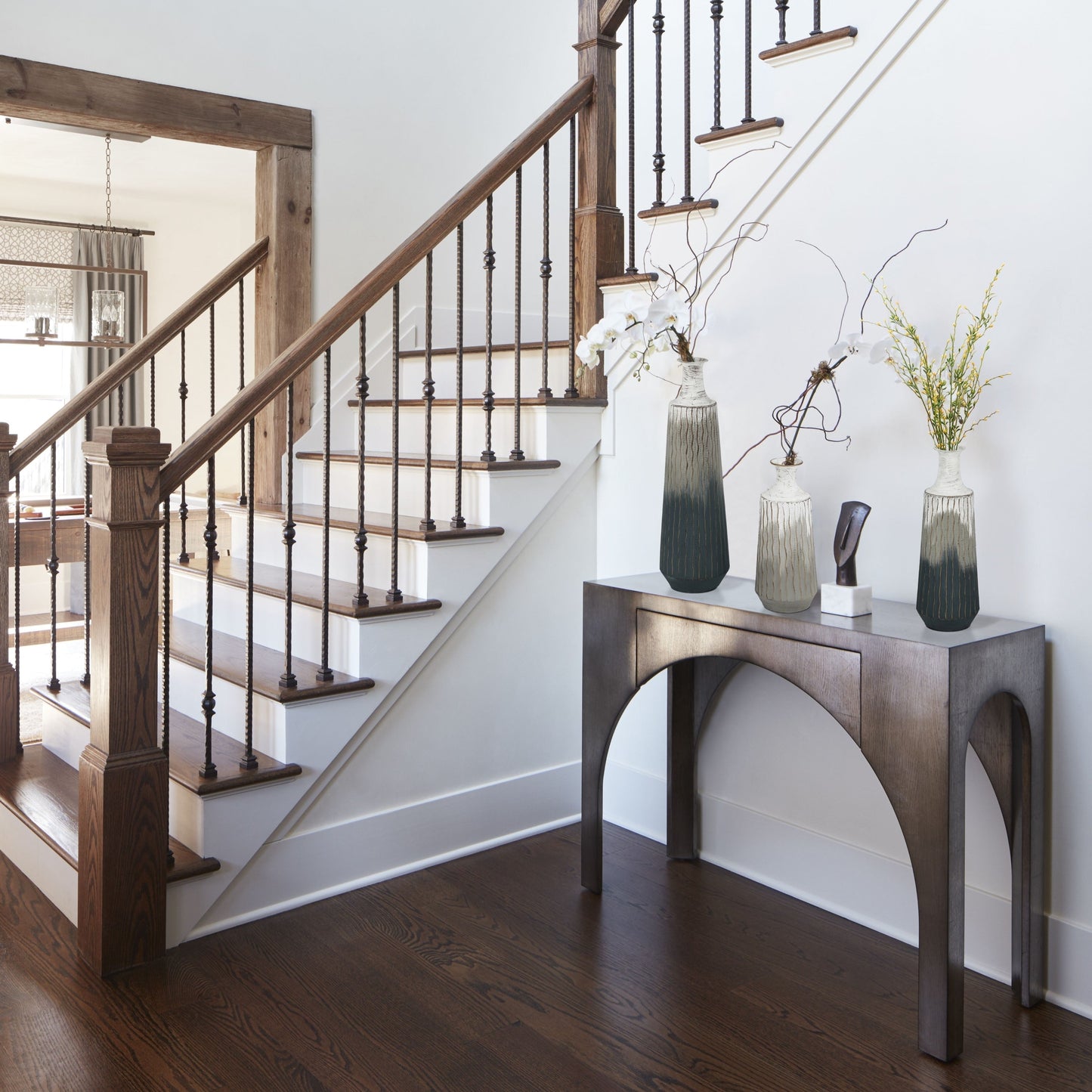 Vasi in metallo sfumato multicolore (set da 3)