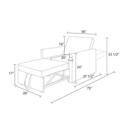 Divano letto pieghevole multifunzione in tessuto