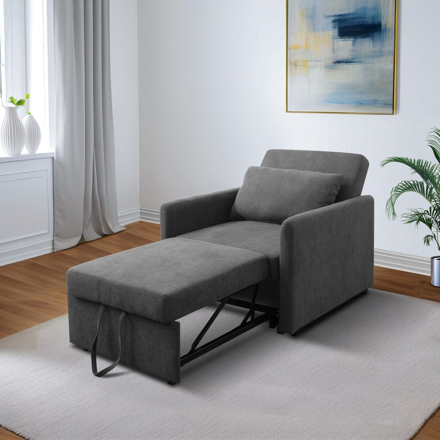 Divano letto pieghevole multifunzione in tessuto