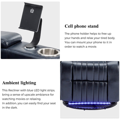Poltrona reclinabile elettrica multifunzionale girevole a 270° per home theater