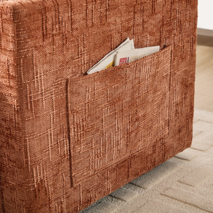 Divano reclinabile multifunzionale per persone pigre, schienale contenitore con supporto per cellulare, poltrona singola in ciniglia per il tempo libero