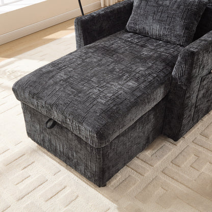 Divano reclinabile multifunzionale per persone pigre, schienale contenitore con supporto per cellulare, poltrona singola in ciniglia per il tempo libero