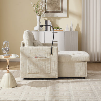 Divano reclinabile multifunzionale per persone pigre, schienale contenitore con supporto per cellulare, poltrona singola in ciniglia per il tempo libero