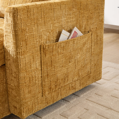 Divano reclinabile multifunzionale per persone pigre, schienale contenitore con supporto per cellulare, poltrona singola in ciniglia per il tempo libero