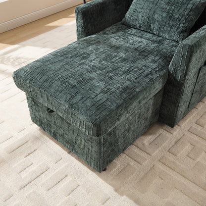 Divano reclinabile multifunzionale per persone pigre, schienale contenitore con supporto per cellulare, poltrona singola in ciniglia per il tempo libero