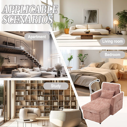 Divano reclinabile multifunzionale per persone pigre, schienale contenitore con supporto per cellulare, poltrona singola in ciniglia per il tempo libero