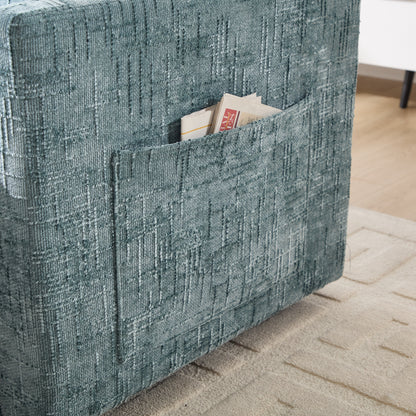 Divano reclinabile multifunzionale per persone pigre, schienale contenitore con supporto per cellulare, poltrona singola in ciniglia per il tempo libero