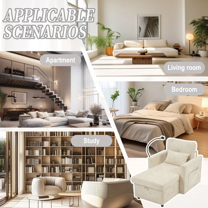 Divano reclinabile multifunzionale per persone pigre, schienale contenitore con supporto per cellulare, poltrona singola in ciniglia per il tempo libero