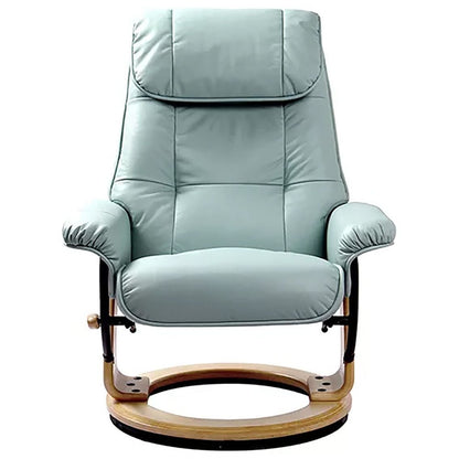 Poltrona reclinabile girevole in pelle Muscat 360 con pouf