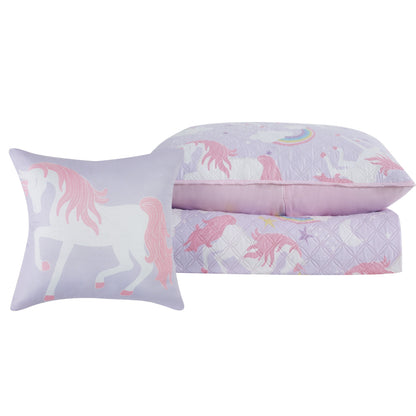Set trapunta 4 pezzi Nahcotta Unicorn e Rainbow di Porch &amp; Den
