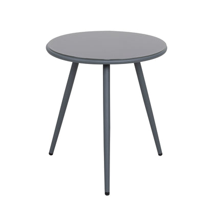 Set da bistrot da esterno in alluminio Nuu Garden da 3 pezzi, 1 tavolino da caffè e 2 sedie in corda intrecciata con cuscini di seduta