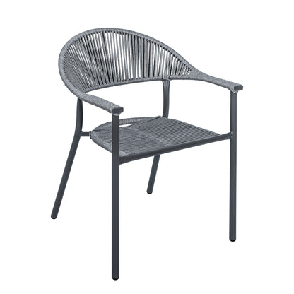 Set da bistrot in vimini e corda per patio NUU GARDEN da 3 pezzi