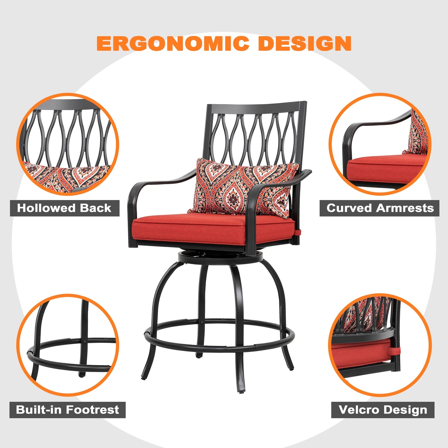 Set da bistrot da esterno NUU GARDEN da 3 pezzi con cuscino