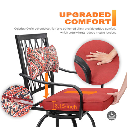 Set da bistrot da esterno NUU GARDEN da 3 pezzi con cuscino