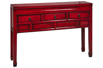 Ningbo - Consolle 3 Cassettini Rosso Pompeiano