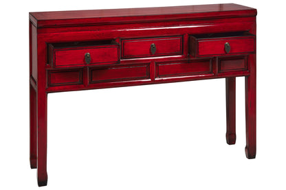 Ningbo - Consolle 3 Cassettini Rosso Pompeiano