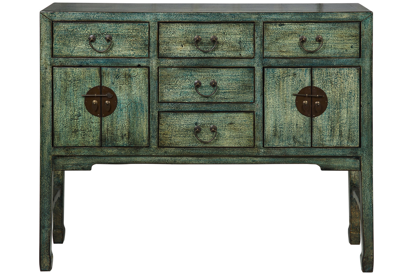 Ningbo - Consolle 4 Cassetti 4 Sportellini Petrolio