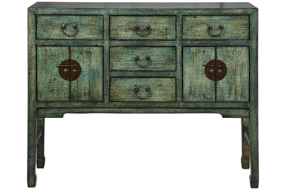 Ningbo - Consolle 4 Cassetti 4 Sportellini Petrolio