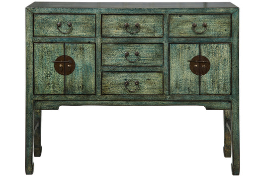 Ningbo - Consolle 4 Cassetti 4 Sportellini Petrolio