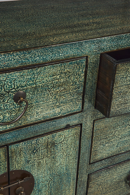 Ningbo - Consolle 4 Cassetti 4 Sportellini Petrolio