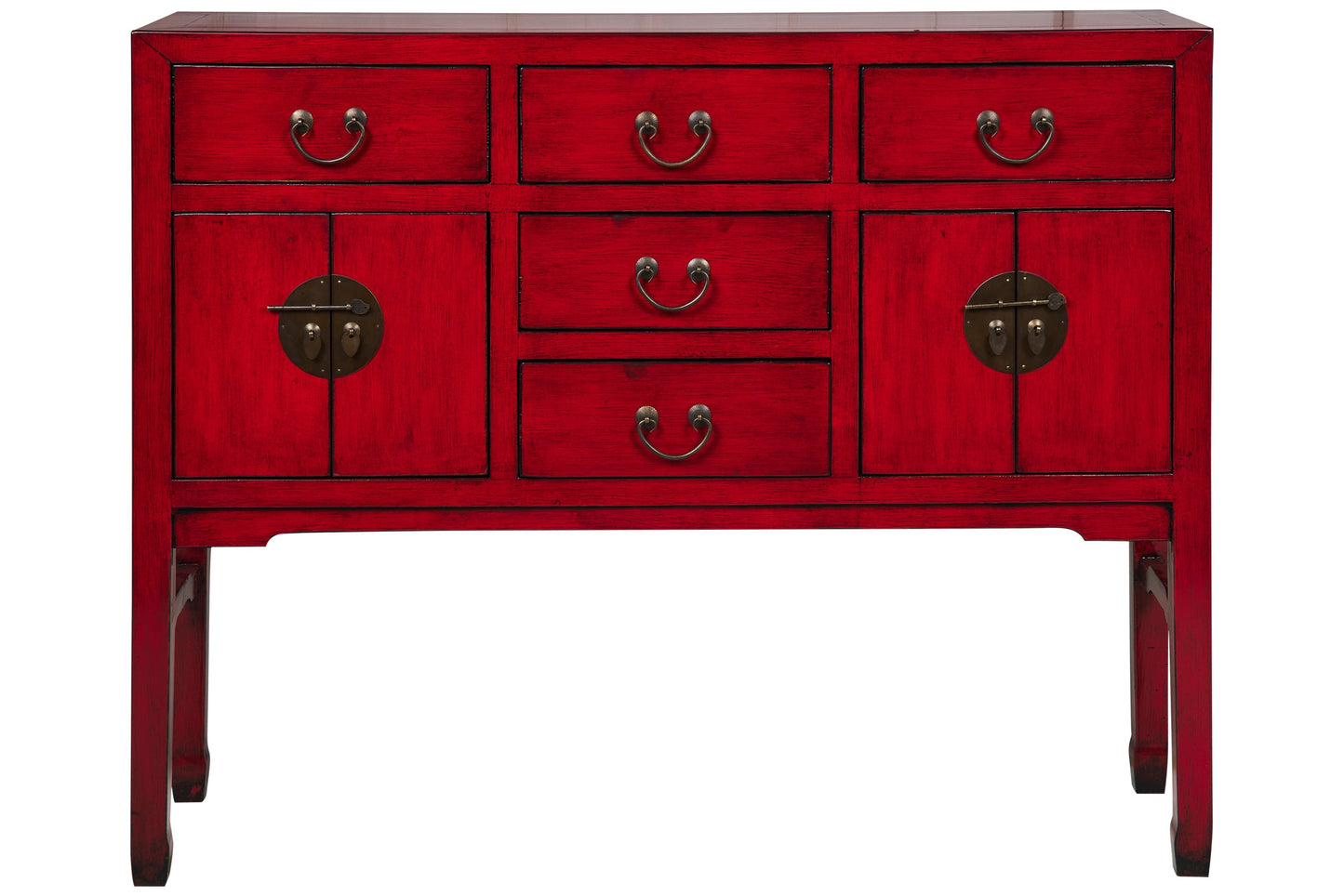 Ningbo - Consolle 4 Cassetti 4 Sportellini Rosso Pompeiano