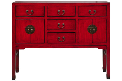 Ningbo - Consolle 4 Cassetti 4 Sportellini Rosso Pompeiano