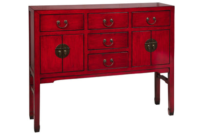 Ningbo - Consolle 4 Cassetti 4 Sportellini Rosso Pompeiano