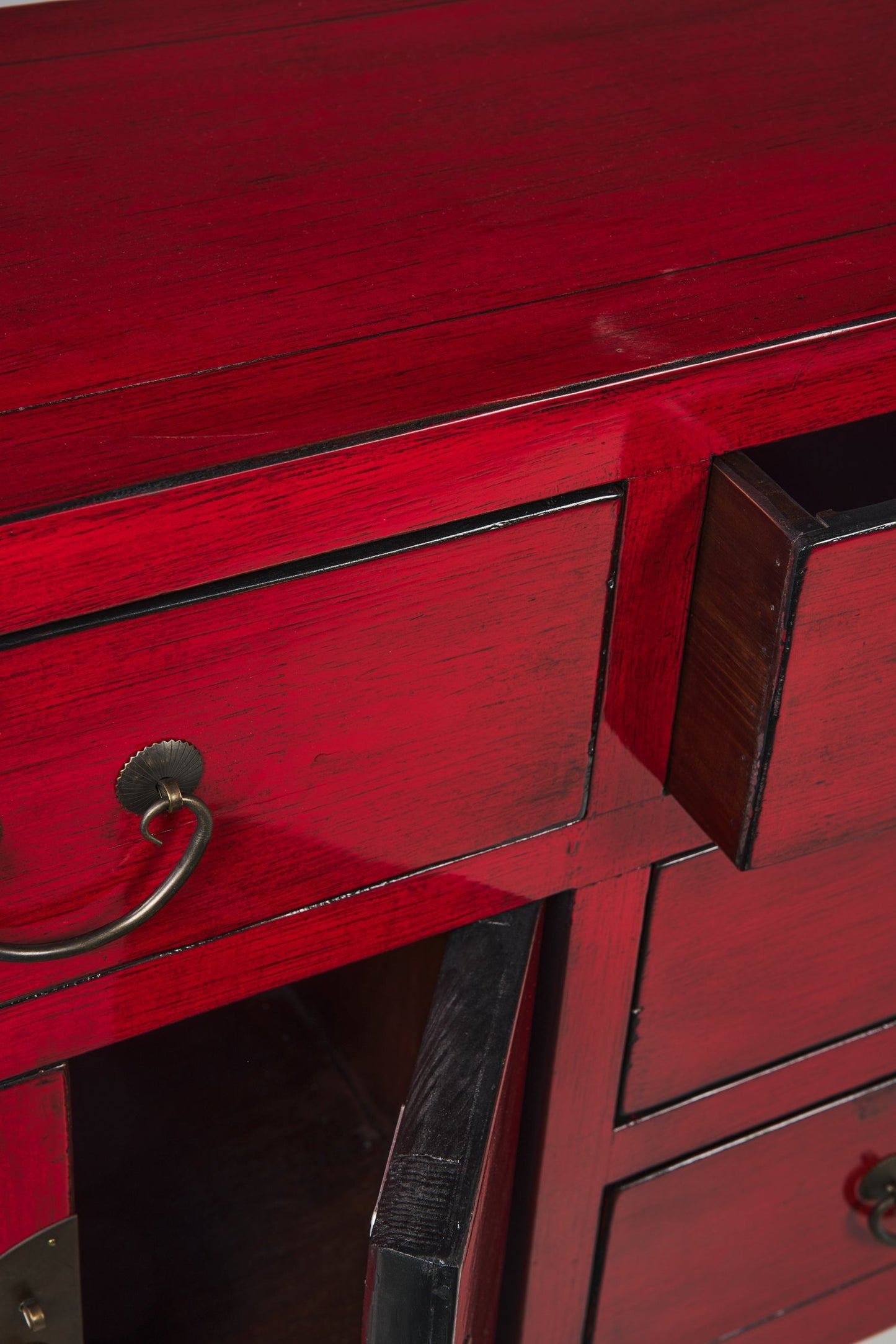 Ningbo - Consolle 4 Cassetti 4 Sportellini Rosso Pompeiano