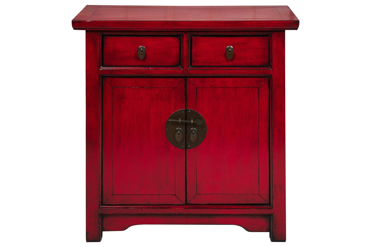 Ningbo - Mobiletto 2 Sportelli 2 Cassetti Rosso Pompeiano