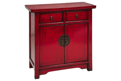 Ningbo - Mobiletto 2 Sportelli 2 Cassetti Rosso Pompeiano