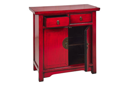 Ningbo - Mobiletto 2 Sportelli 2 Cassetti Rosso Pompeiano