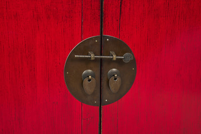 Ningbo - Mobiletto 2 Sportelli 2 Cassetti Rosso Pompeiano