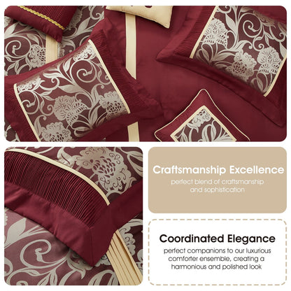 Set copripiumino Nanshing Brie da 9 pezzi in jacquard floreale