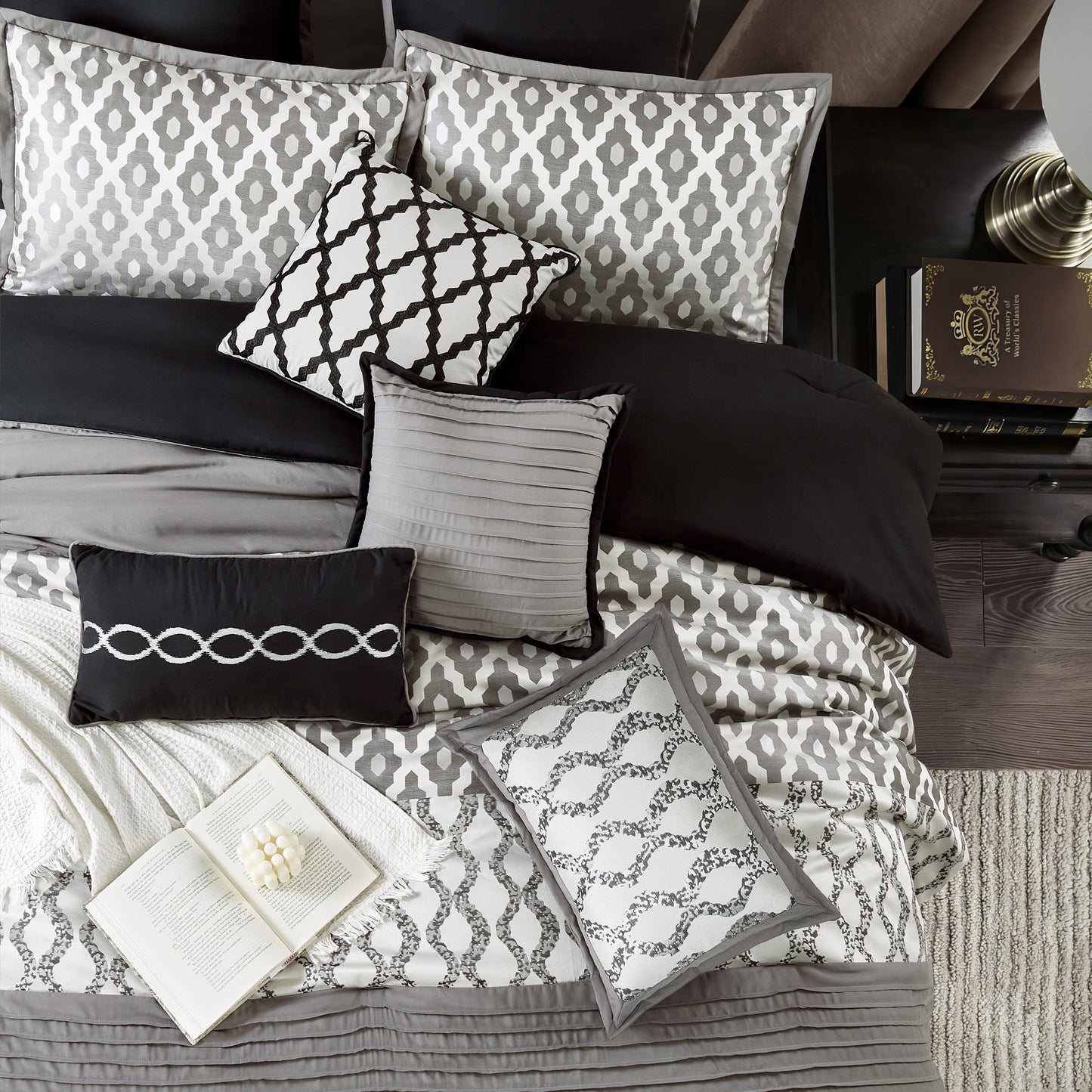 Nanshing Calvin Luxury - Set di piumoni geometrici da 10 pezzi