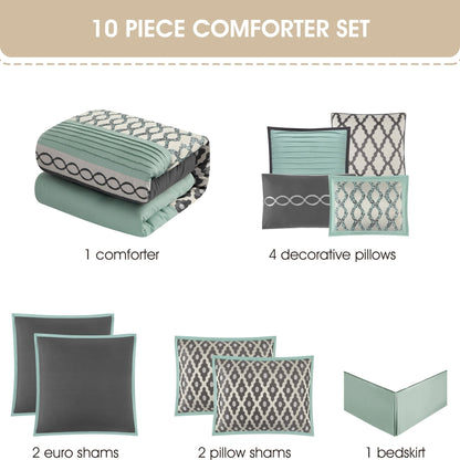Nanshing Calvin Luxury - Set di piumoni geometrici da 10 pezzi