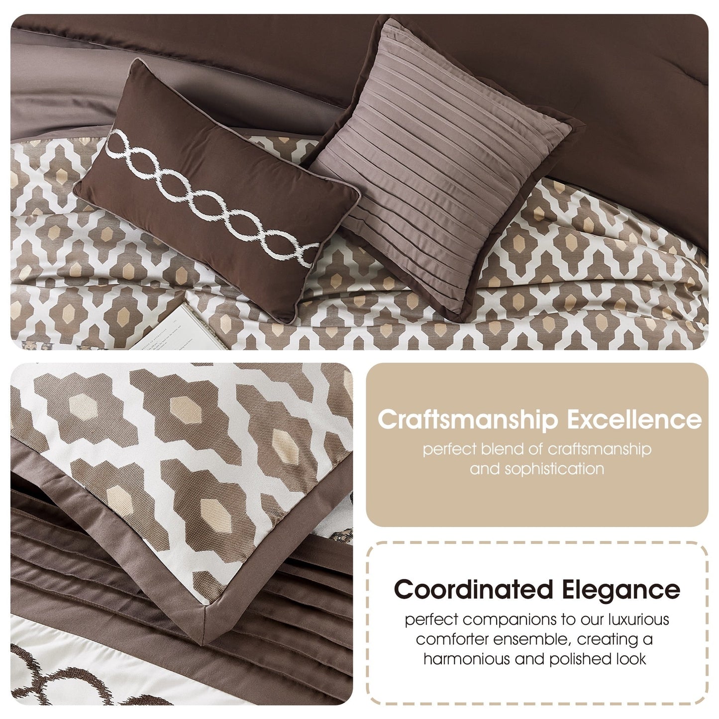 Nanshing Calvin Luxury - Set di piumoni geometrici da 10 pezzi