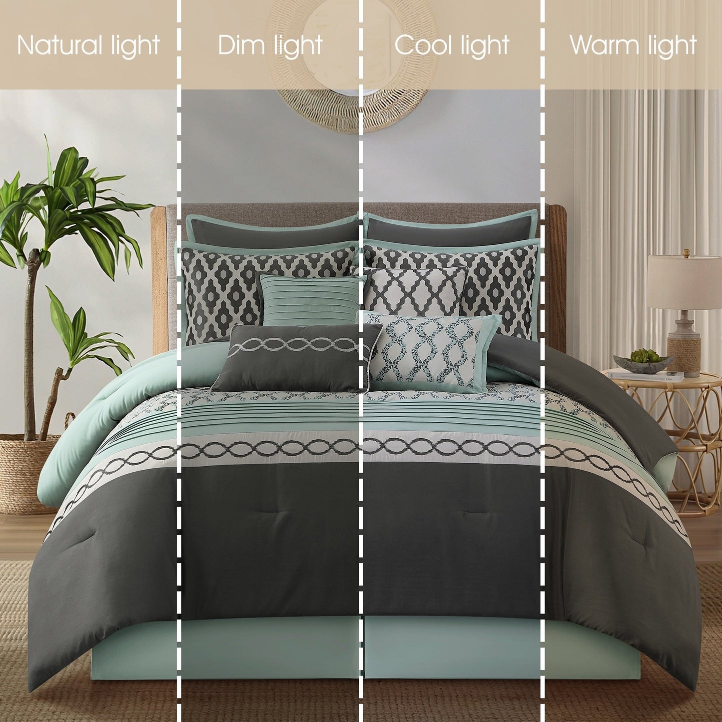 Nanshing Calvin Luxury - Set di piumoni geometrici da 10 pezzi