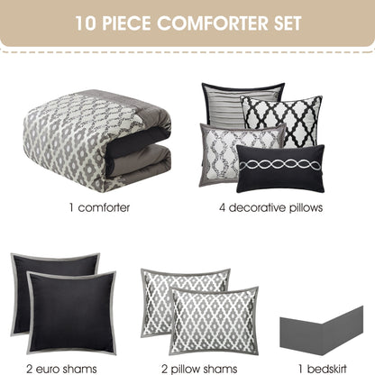 Nanshing Calvin Luxury - Set di piumoni geometrici da 10 pezzi