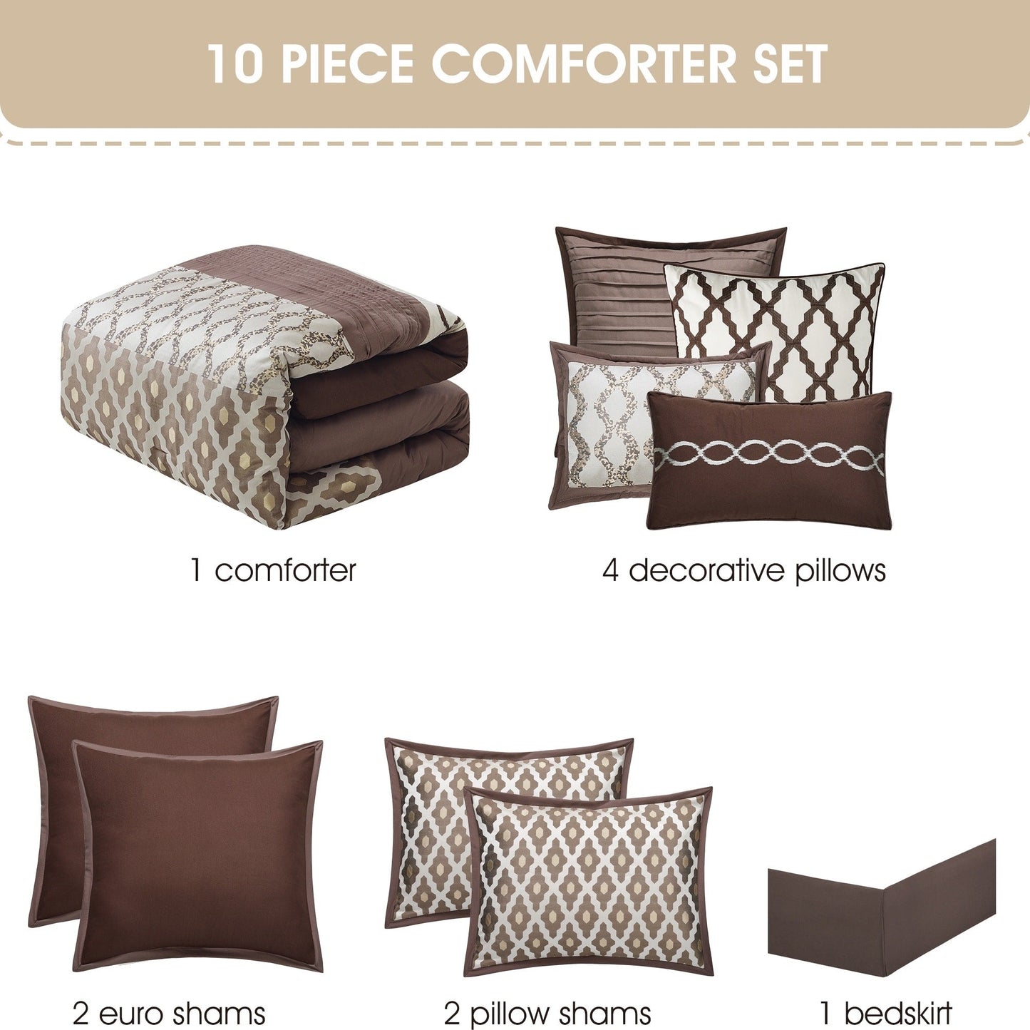 Nanshing Calvin Luxury - Set di piumoni geometrici da 10 pezzi