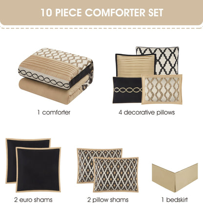 Nanshing Calvin Luxury - Set di piumoni geometrici da 10 pezzi