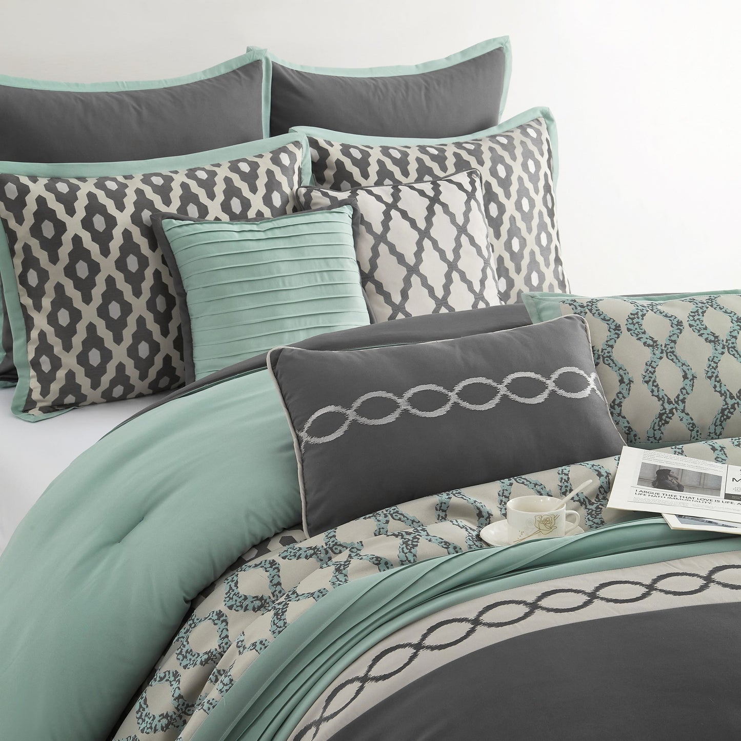 Nanshing Calvin Luxury - Set di piumoni geometrici da 10 pezzi