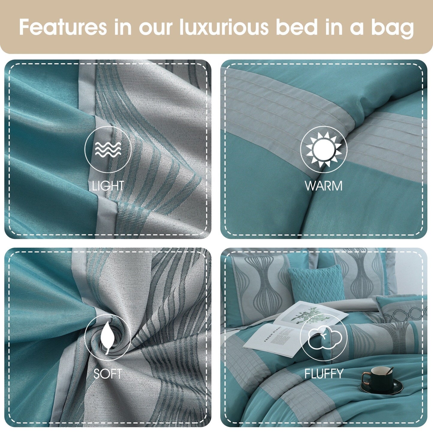 Nanshing Daniella Set copripiumino geometrico moderno da 7 pezzi