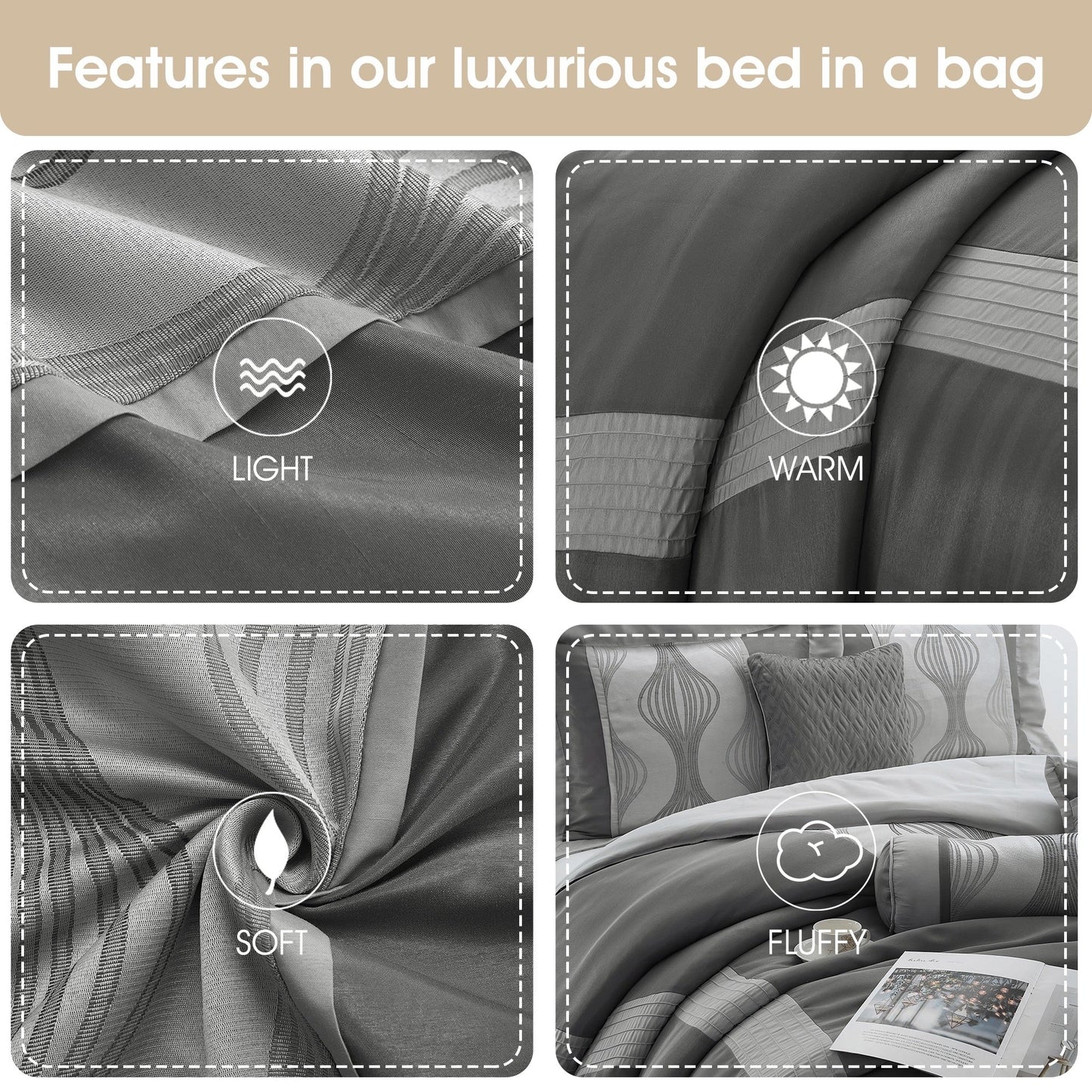 Nanshing Daniella Set copripiumino geometrico moderno da 7 pezzi