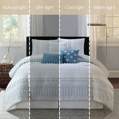 Set copripiumino moderno a righe Jessy di Nanshing, 7 pezzi