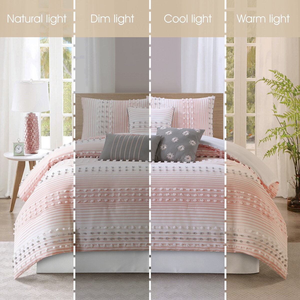 Set copripiumino moderno a righe Jessy di Nanshing, 7 pezzi