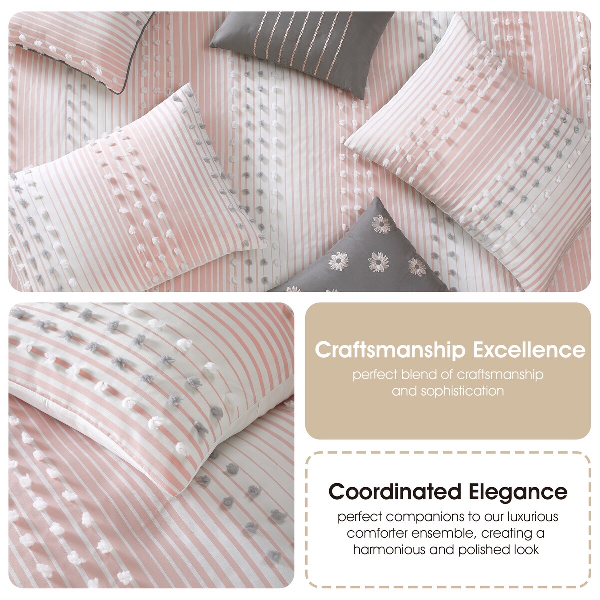 Set copripiumino moderno a righe Jessy di Nanshing, 7 pezzi