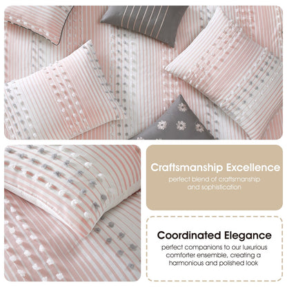 Set copripiumino moderno a righe Jessy di Nanshing, 7 pezzi