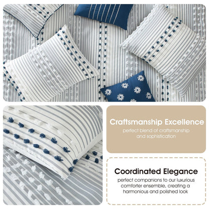 Set copripiumino moderno a righe Jessy di Nanshing, 7 pezzi